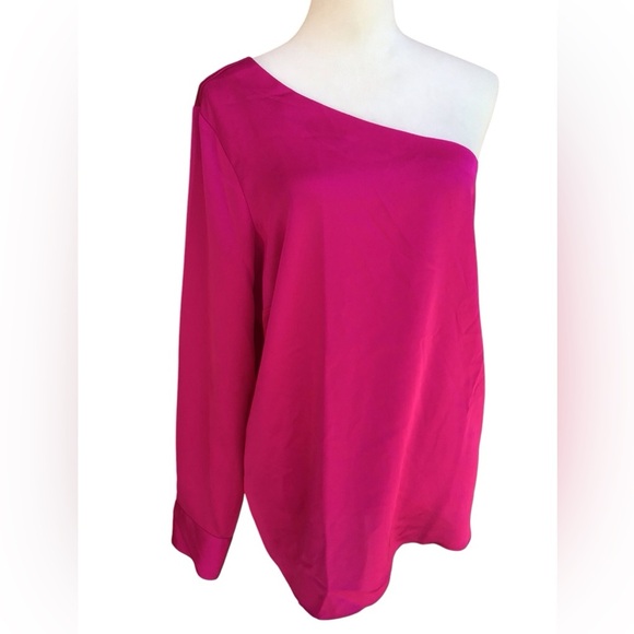 Ann Taylor Pink One Shoulder Top NWT - Picture 4 of 8